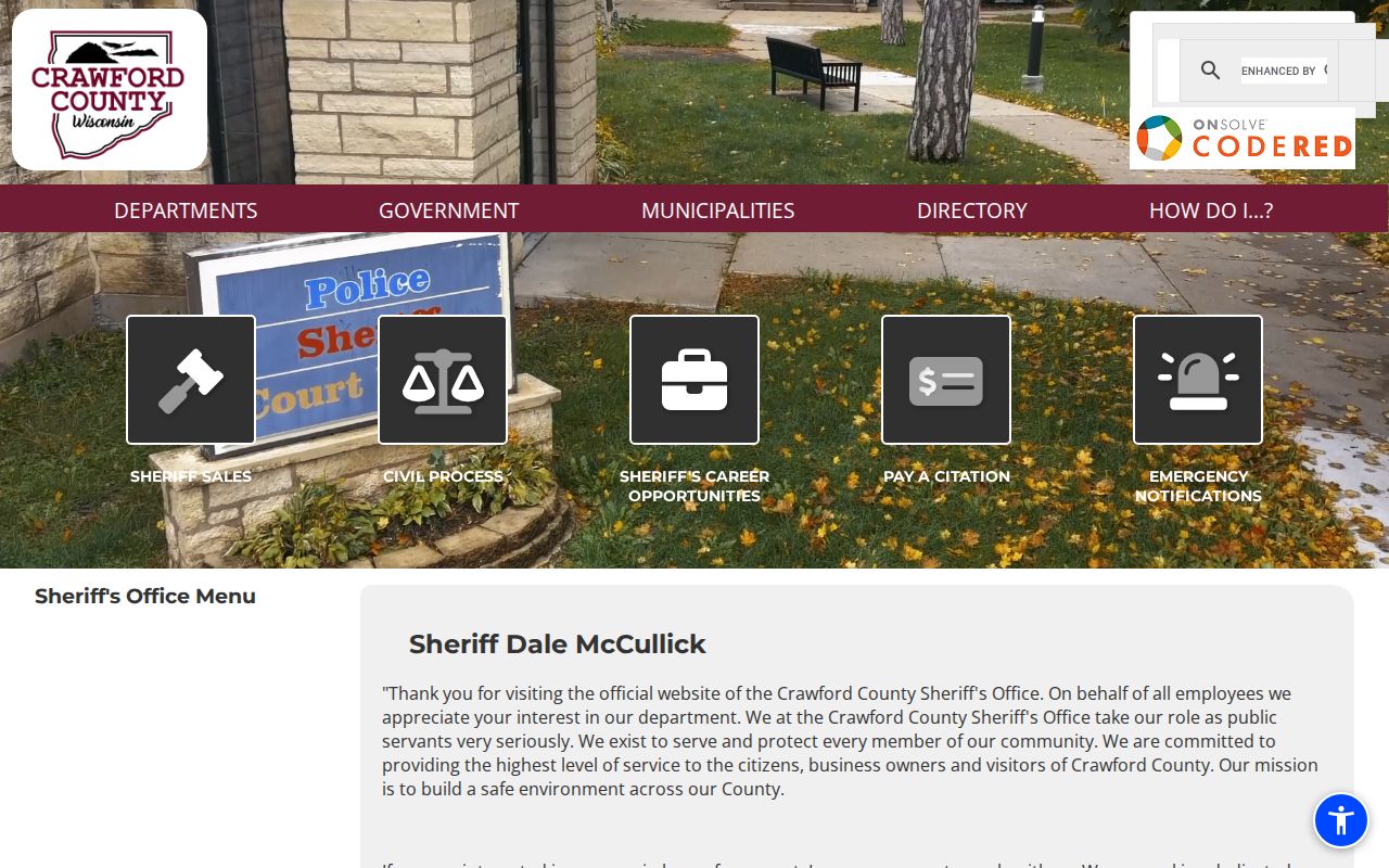 Crawford County arrest search Sheriff homepage