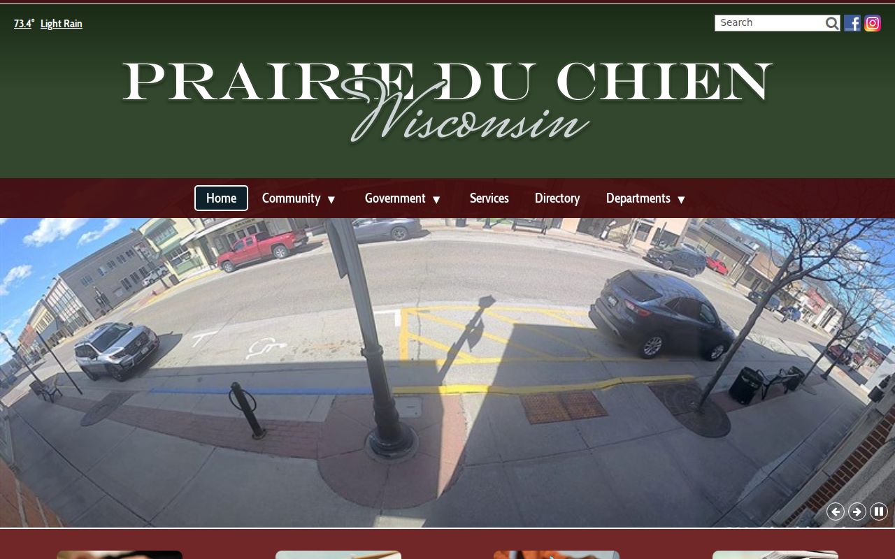 Prairie du Chien record check through the official city homepage