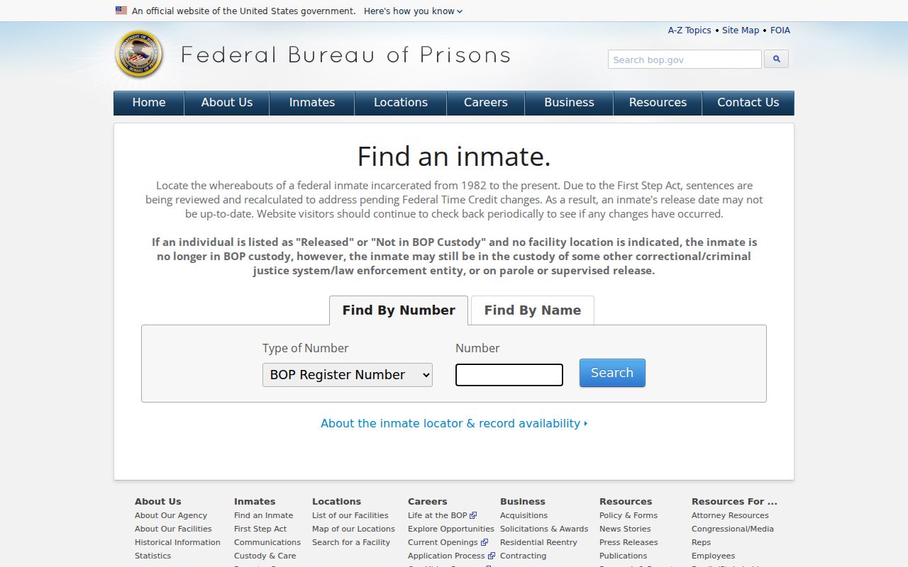 Federal inmate locator compared with Crawford County custody records