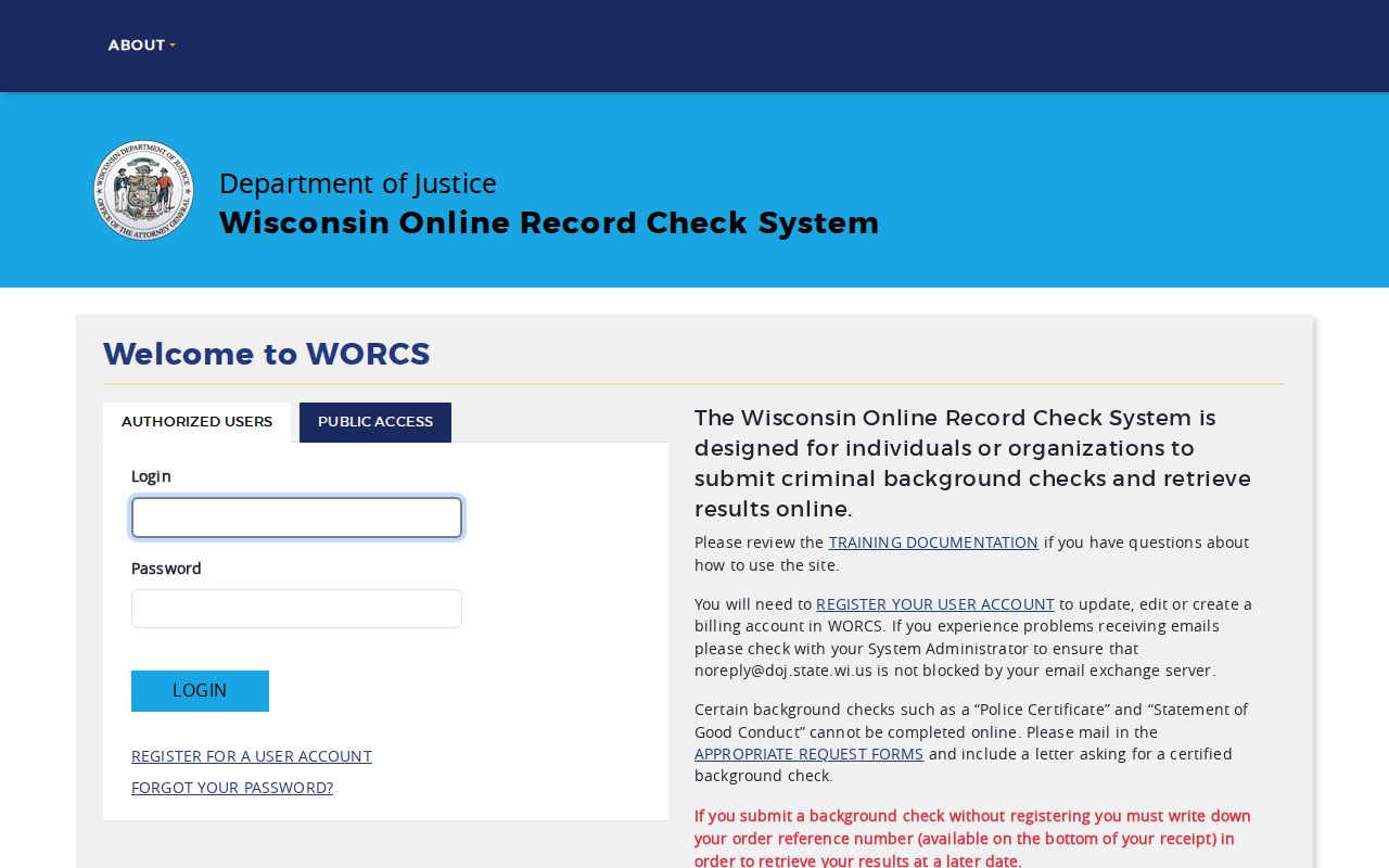 Crawford County criminal history search through Wisconsin WORCS
